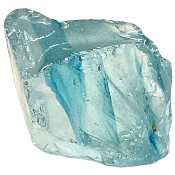 Satin Blue Translucent Art Glass Cullet Glowing Manganese Slag Glass #4GM371 - Picture 2 of 7